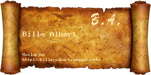 Bille Albert névjegykártya