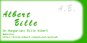 albert bille business card